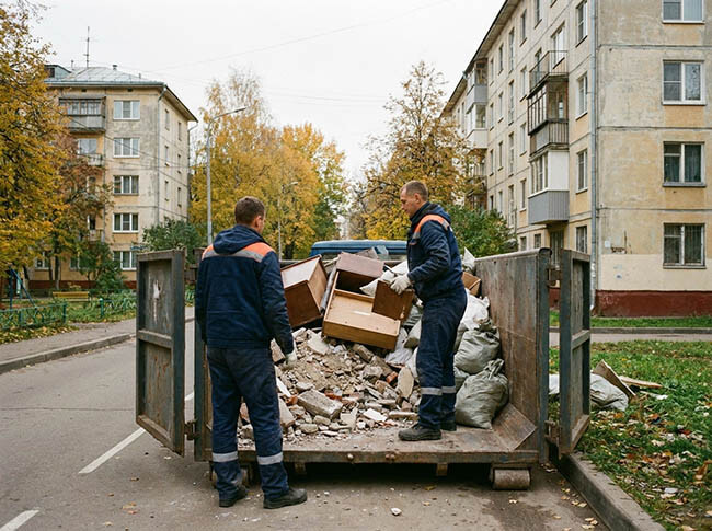 Вывоз мусора контейнером пухто