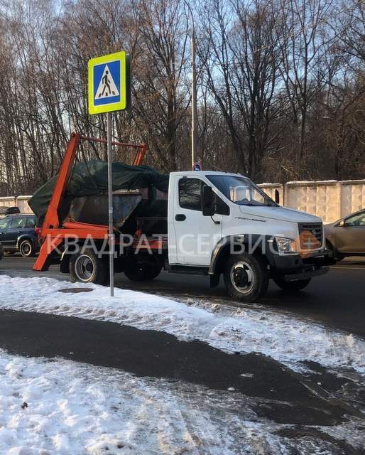 Вывоз мусора контейнером 8 м3 со строительной площадки